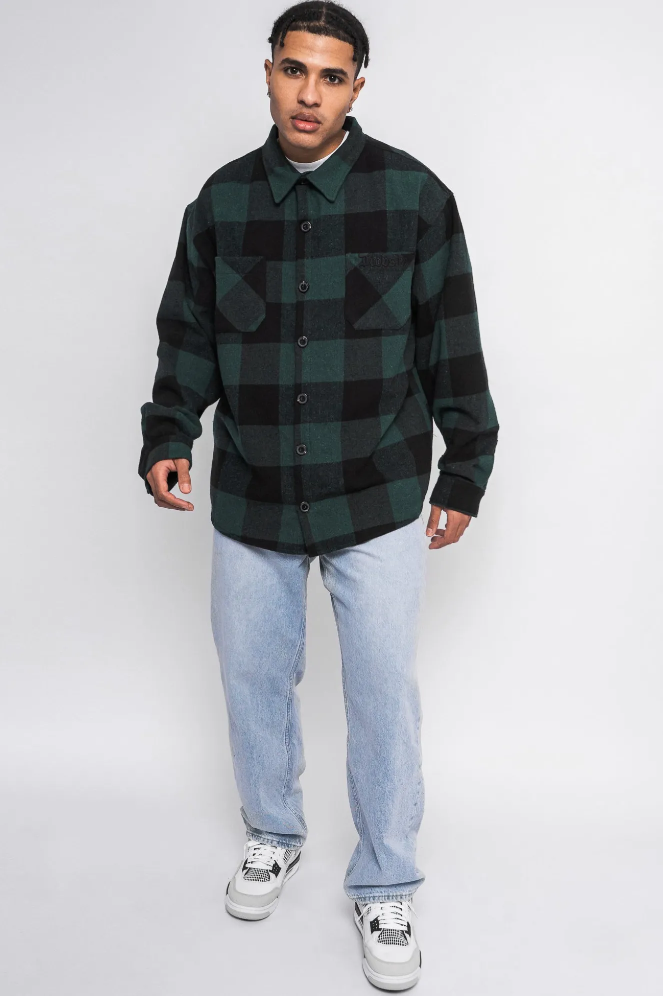 HEAVY FLANNEL JACKET BLACK GREEN