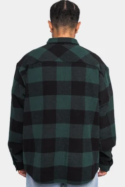 HEAVY FLANNEL JACKET BLACK GREEN