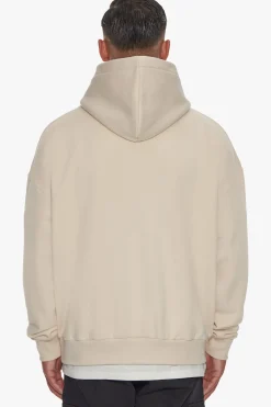 HEAVY FRONT LOGO HOODIE COCONUT MILK / GRAPE