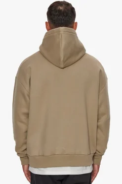 HEAVY FRONT LOGO HOODIE WEATHERED TEAK / CHOCOLATE