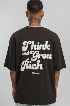 HEAVY GROW RICH T-SHIRT WASHED BLACK