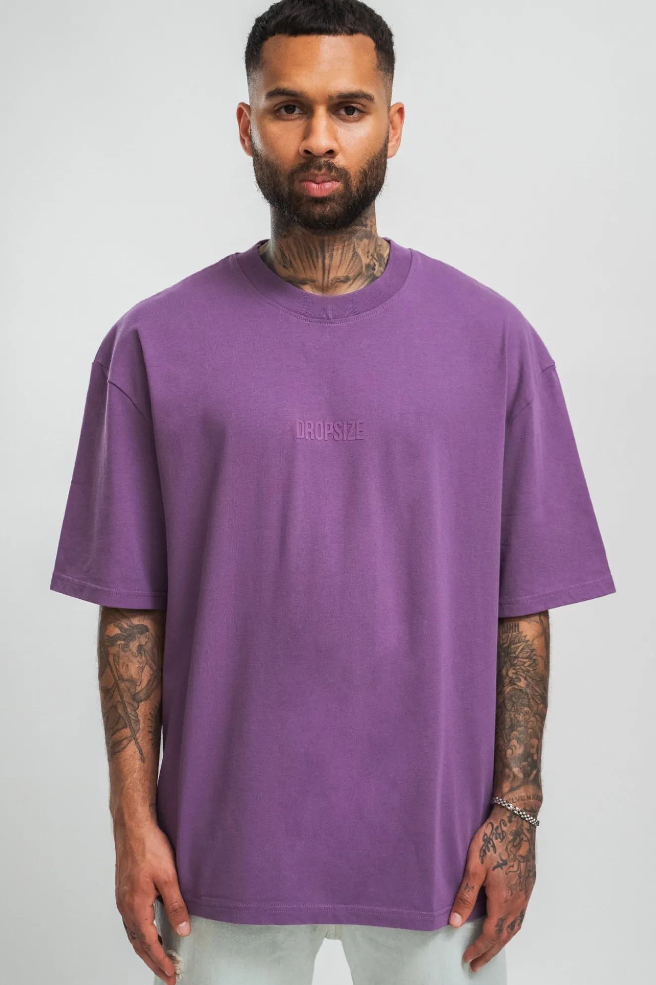 HEAVY HD FRONT LOGO T-SHIRT WASHED PURPLE