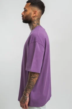 HEAVY HD FRONT LOGO T-SHIRT WASHED PURPLE