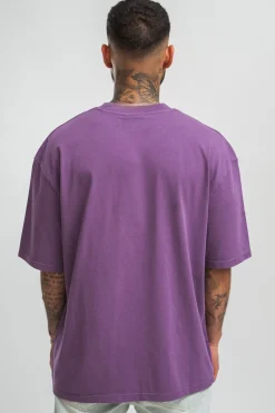 HEAVY HD FRONT LOGO T-SHIRT WASHED PURPLE