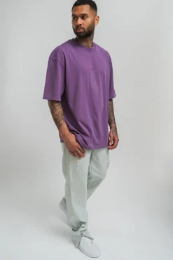 HEAVY HD FRONT LOGO T-SHIRT WASHED PURPLE