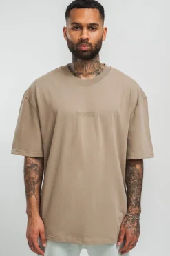 HEAVY HD FRONT LOGO T-SHIRT WEATHERED TEAK