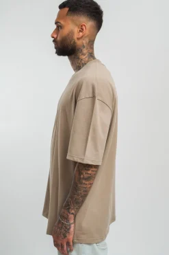 HEAVY HD FRONT LOGO T-SHIRT WEATHERED TEAK