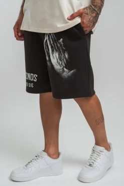 HEAVY LEGENDS SWEAT SHORT WASHED BLACK