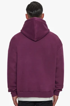 HEAVY LOGO DESIGN HOODIE GRAPE WINE
