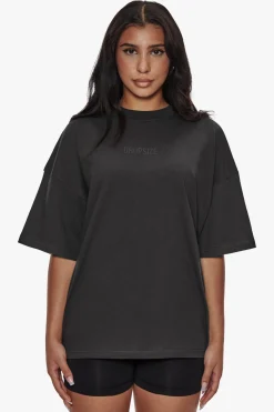 HEAVY MIDDLE HD PRINT T-SHIRT WASHED BLACK