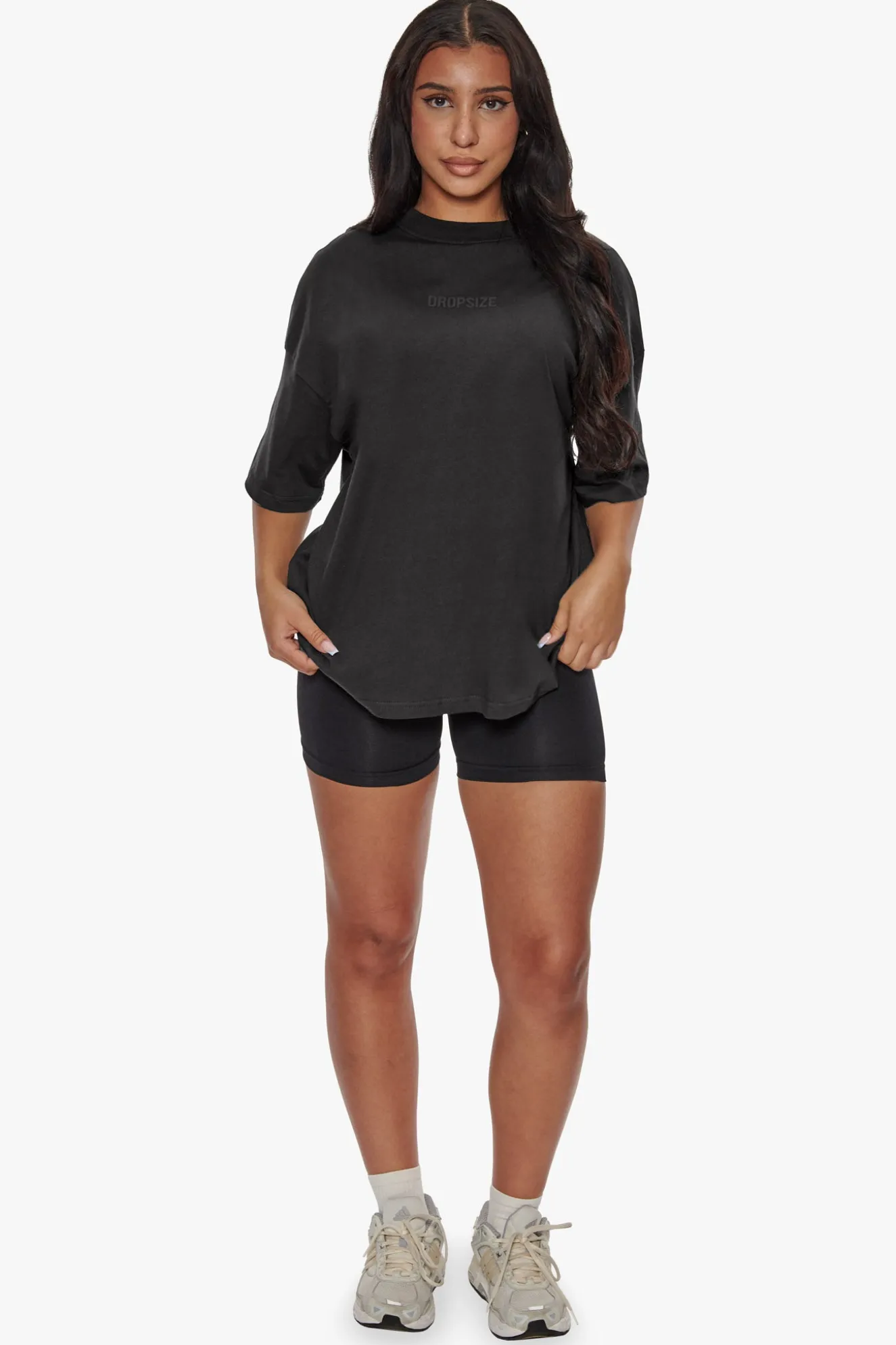 HEAVY MIDDLE HD PRINT T-SHIRT WASHED BLACK