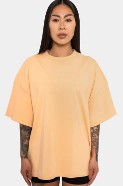 HEAVY MIDDLE HD PRINT T-SHIRT WASHED PEACH