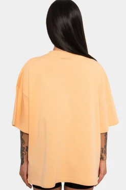 HEAVY MIDDLE HD PRINT T-SHIRT WASHED PEACH
