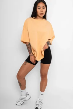 HEAVY MIDDLE HD PRINT T-SHIRT WASHED PEACH