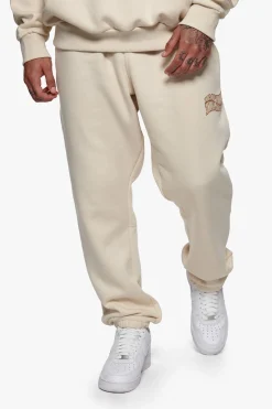 HEAVY MIRRORED LOGO JOGGER COCONUT MILK