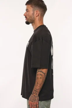 HEAVY NEVER GIVE UP T-SHIRT BLACK