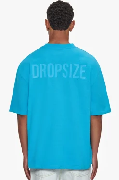 HEAVY OVERISZE HD PRINT T-SHIRT RIVER BLUE