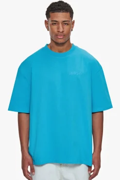 HEAVY OVERISZE HD PRINT T-SHIRT RIVER BLUE
