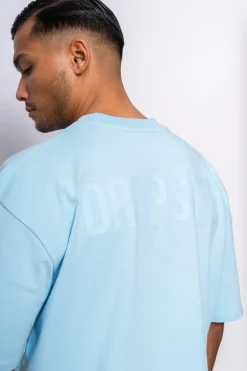 HEAVY OVERRISE HD PRINT T-SHIRT BABY BLUE