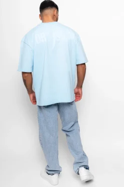 HEAVY OVERRISE HD PRINT T-SHIRT BABY BLUE