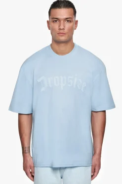 HEAVY OVERSIZE PUFFER PRINT T-SHIRT BABY BLUE