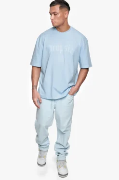 HEAVY OVERSIZE PUFFER PRINT T-SHIRT BABY BLUE