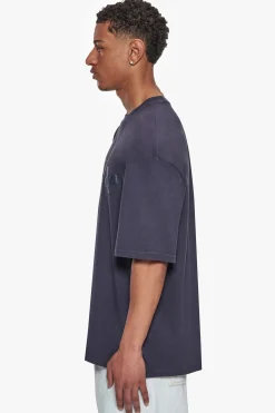 HEAVY OVERSIZE PUFFER PRINT T-SHIRT WASHED NAVY