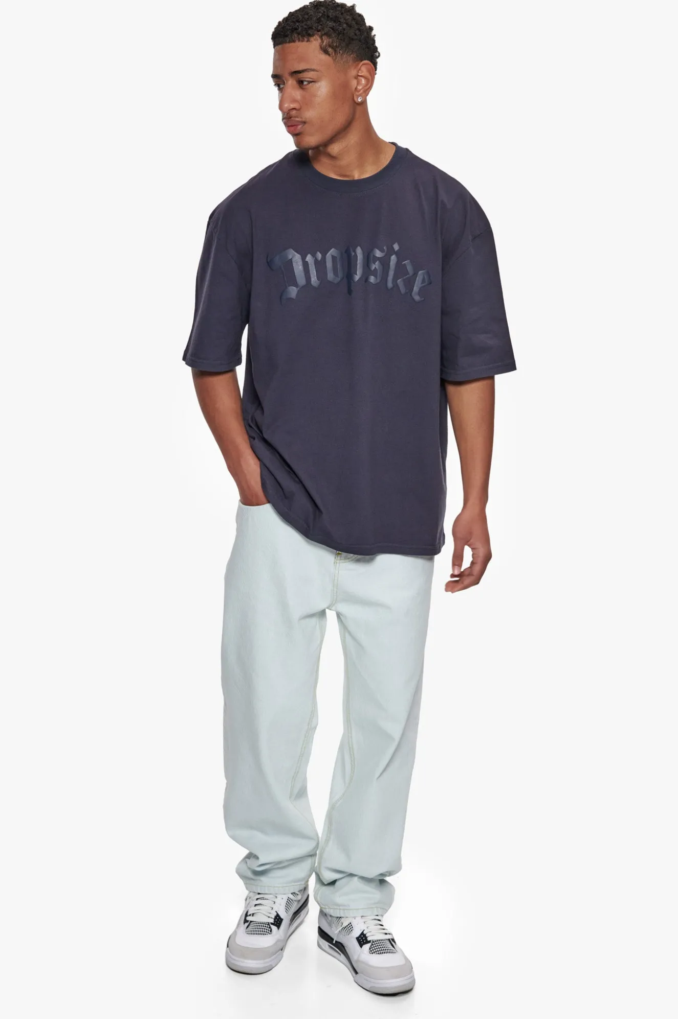 HEAVY OVERSIZE PUFFER PRINT T-SHIRT WASHED NAVY