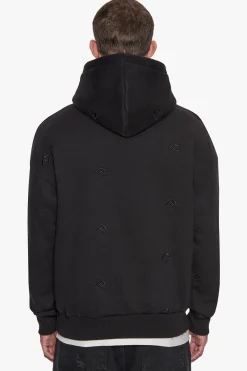 HEAVY OVERSIZE ALLOVER EMBO HOODIE BLACK