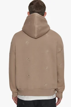 HEAVY OVERSIZE ALLOVER EMBO HOODIE SILVER MINK