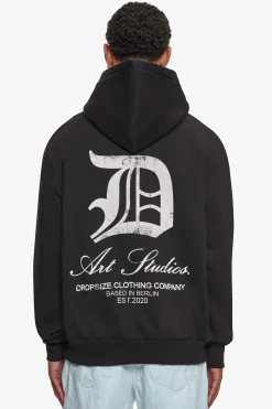 HEAVY OVERSIZE ART STUDIOS HOODIE BLACK
