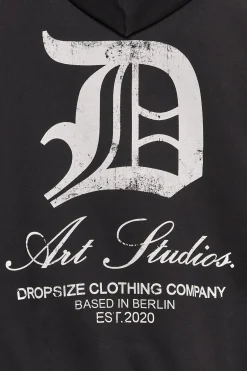 HEAVY OVERSIZE ART STUDIOS HOODIE BLACK