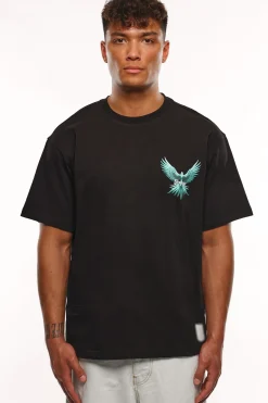 HEAVY OVERSIZE BACK WING T-SHIRT BLACK