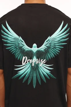HEAVY OVERSIZE BACK WING T-SHIRT BLACK