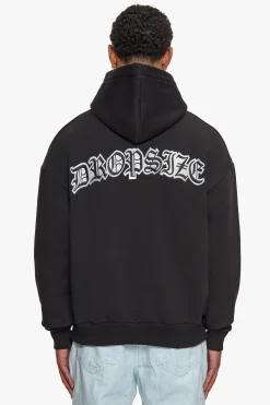 HEAVY OVERSIZE BACKLOGO HOODIE BLACK