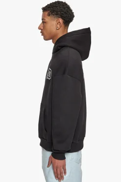 HEAVY OVERSIZE BACKLOGO HOODIE BLACK