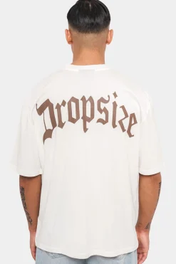 HEAVY OVERSIZE BACKPRINT T-SHIRT CREAM/BROWN