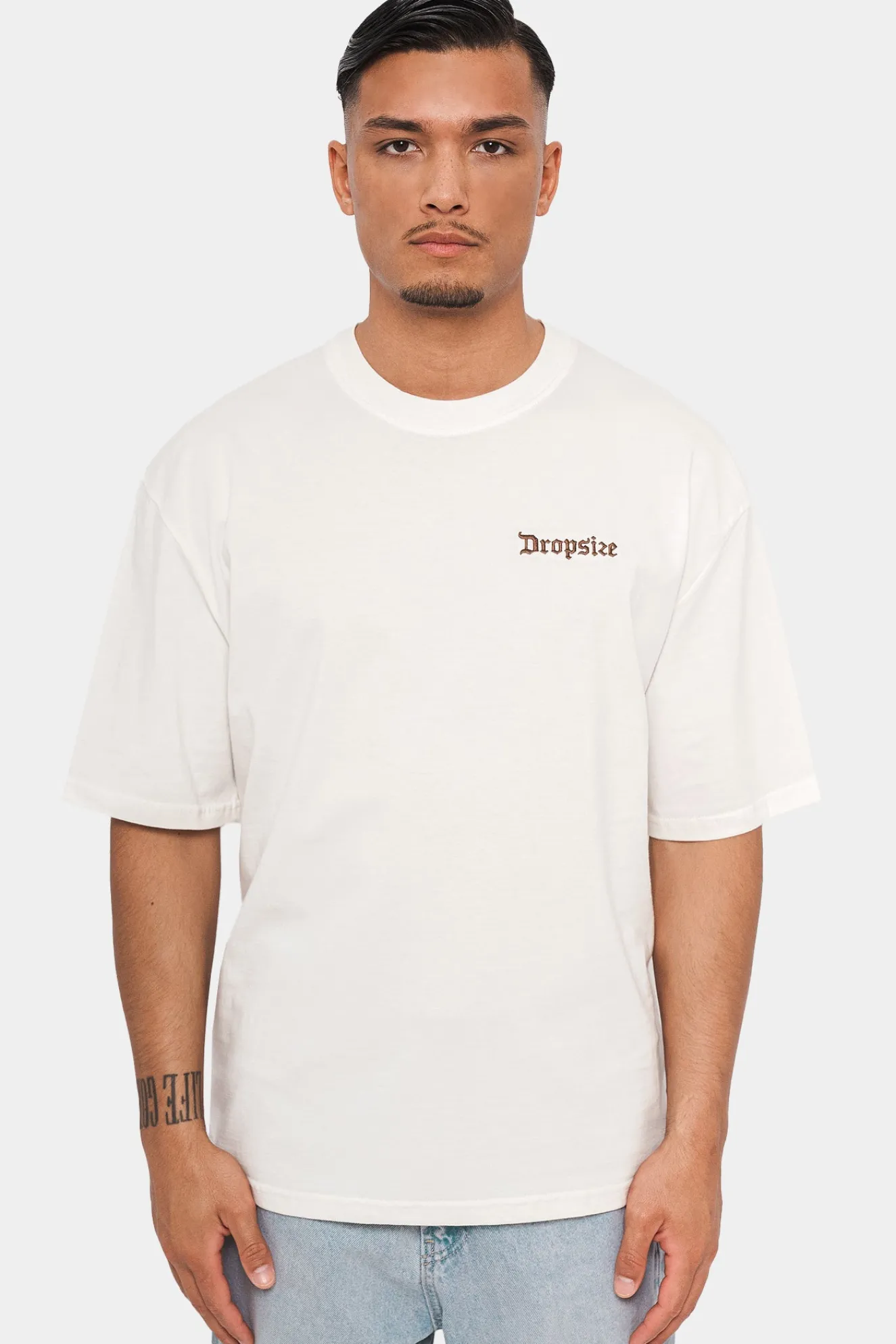 HEAVY OVERSIZE BACKPRINT T-SHIRT CREAM/BROWN
