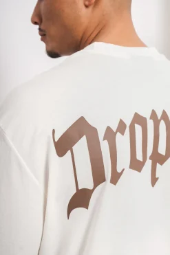 HEAVY OVERSIZE BACKPRINT T-SHIRT CREAM/BROWN