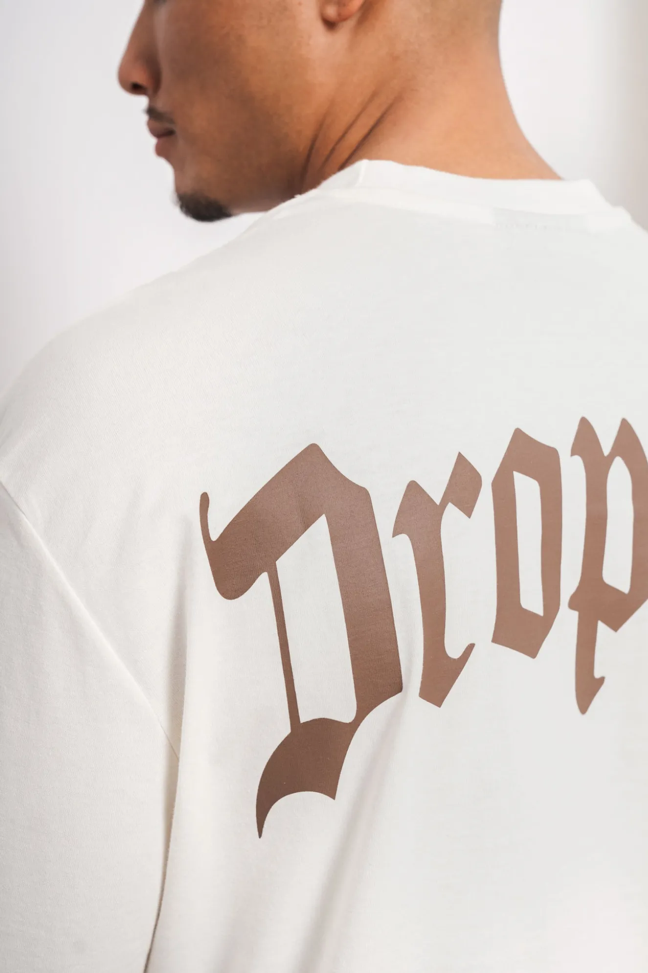HEAVY OVERSIZE BACKPRINT T-SHIRT CREAM/BROWN