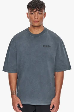 HEAVY OVERSIZE BACKPRINT T-SHIRT WASHED GRAY