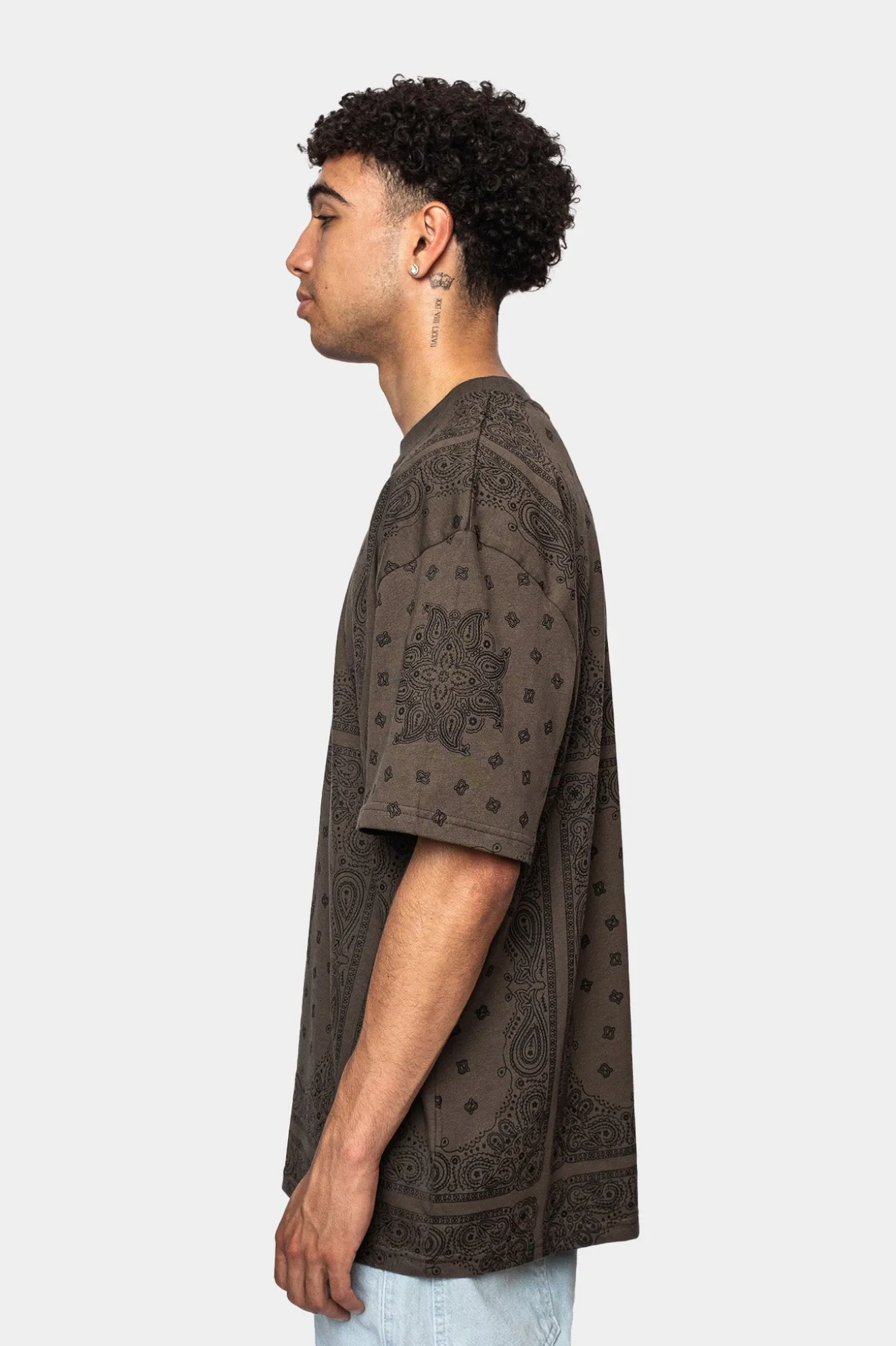 HEAVY OVERSIZE BANDANA T-SHIRT MAJOR BROWN