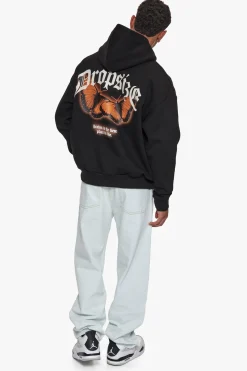 HEAVY OVERSIZE BEST PLACE TO LIVE HOODIE BLACK/ORANGE