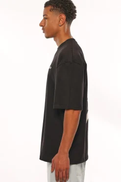 HEAVY OVERSIZE BIRD & ROSES T-SHIRT BLACK