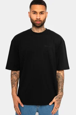HEAVY OVERSIZE BLUE MOON DESIGN T-SHIRT BLACK