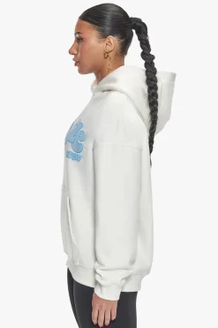 HEAVY OVERSIZE BLUE PUFFER PRINT HOODIE CREAM WHITE