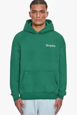 HEAVY OVERSIZE BLURRED LOGO HOODIE WASHED GREEN