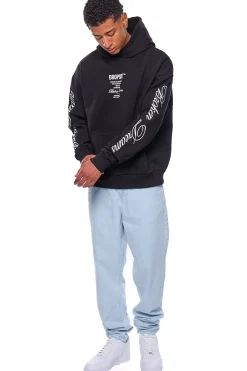 HEAVY OVERSIZE BROKEN DREAMS SLEEVE HOODIE BLACK