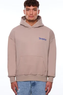 HEAVY OVERSIZE BROKEN HEART HOODIE SIMPLY TAUPE