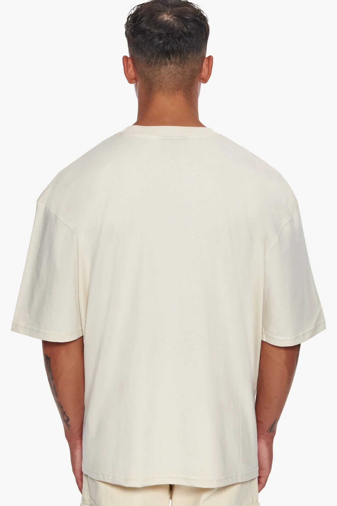 HEAVY OVERSIZE BROWN LOGO PUFFER PRINT T-SHIRT COCONUT MILK